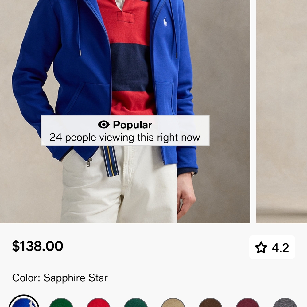 Polo Ralph Lauren Sapphire Zip-Up Sweater
